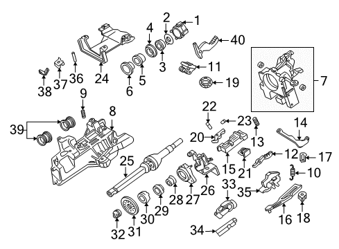 2006 Mercury Monterey Housing & Components Lower Shaft Diagram for 3F2Z-3B676-AA