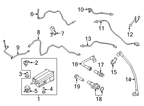 2018 Ford Transit-350 Emission Components Battery Tray Screw Diagram for -W705134-S440