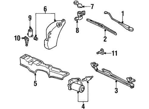 2000 Lincoln Continental Wiper & Washer Components Front Blade Diagram for F8OZ-17528-BB