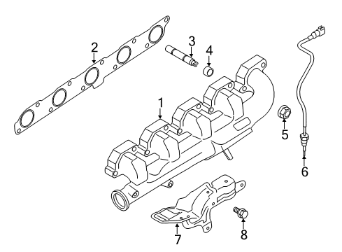 2018 Ford Transit-350 Exhaust Manifold Manifold Spacer Diagram for -W700330-S300