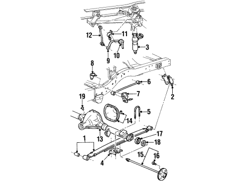 1999 Mercury Mountaineer Anti-Lock Brakes Stabilizer Bar Bracket Diagram for F57Z-5486-B