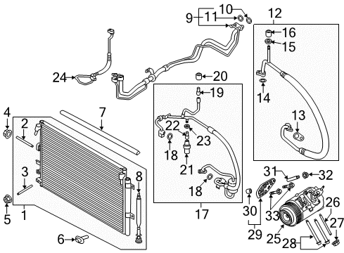 2015 Ford Edge Air Conditioner AC Tube Nut Diagram for -W520412-S441