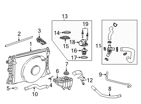 2007 Ford Mustang Radiator & Components Housing Assembly Seal Diagram for 6L2Z-8C388-A