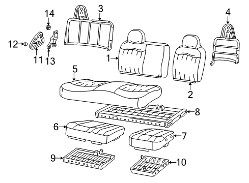 2004 Ford F-150 Heritage Front Seat Components Seat Cushion Pad Diagram for 3L3Z-15632A22-CA