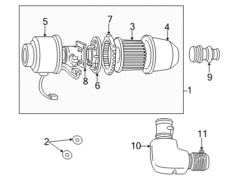 1997 Ford Expedition Air Intake Outlet Tube Diagram for 3L3Z-9B659-AA