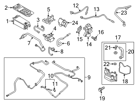 2019 Ford Fusion Emission Components Tube Assembly Diagram for HG9Z-9D661-A