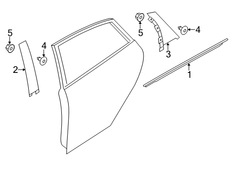 2015 Ford Focus Exterior Trim - Rear Door Belt Weatherstrip Diagram for BM5Z-5825861-B