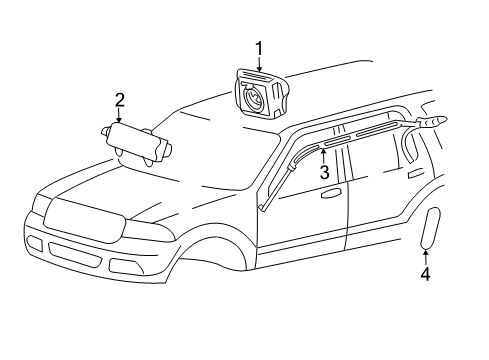 2012 Ford Expedition Air Bag Components Driver Air Bag Diagram for 7L1Z-78043B13-AA