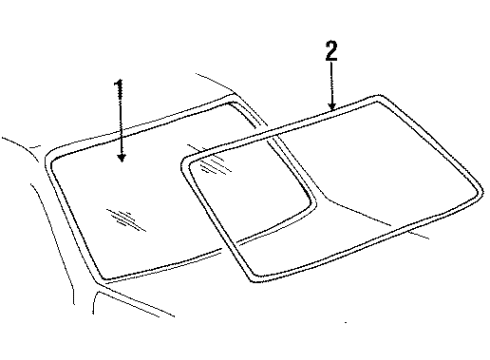 1993 Ford Ranger Windshield Glass, Reveal Moldings Reveal Molding Diagram for F37Z-1003144-A
