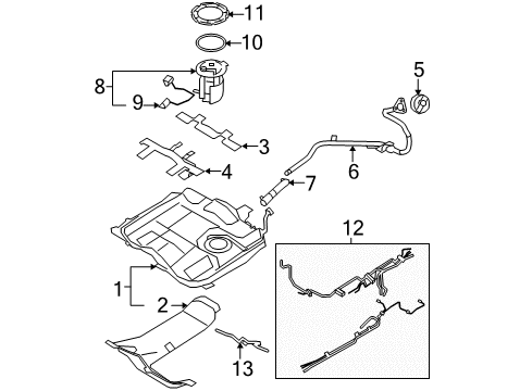2009 Ford Edge Fuel Supply Fuel Pump Diagram for 7T4Z-9275-B