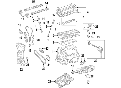 2012 Ford Focus Engine Parts, Mounts, Cylinder Head & Valves, Camshaft & Timing, Oil Pan, Oil Pump, Crankshaft & Bearings, Pistons, Rings & Bearings, Variable Valve Timing Piston Diagram for CM5Z-6108-B