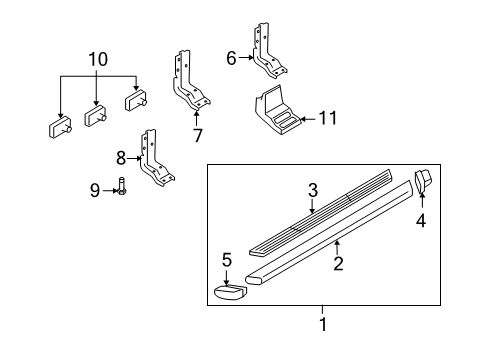 2008 Ford F-350 Super Duty Running Board Step Pad Diagram for 4L3Z-16490-AA