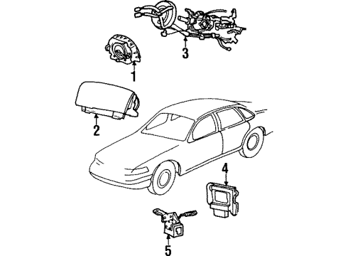 2002 Ford Crown Victoria Air Bag Components Passenger Air Bag Diagram for 1W7Z-54044A74-AAA