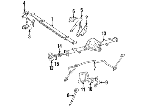 1995 Ford Bronco Rear Suspension Components, Axle Housing, Stabilizer Bar & Components Axle Shafts Diagram for E7TZ-4234-B