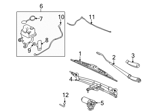 2006 Mercury Montego Wiper & Washer Components Front Blade Diagram for 6F9Z-17528-AB