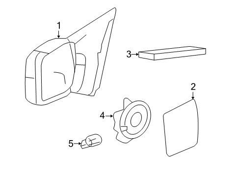 2004 Ford F-150 Mirrors Mirror Assembly Diagram for 8L3Z-17683-EA