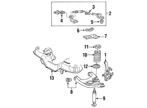 1997 Ford Aerostar Front Suspension Components Spring Diagram for F19Z-5310-A