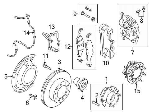 2020 Ford F-250 Super Duty Front Brakes Front Hub Diagram for HC3Z-1104-C