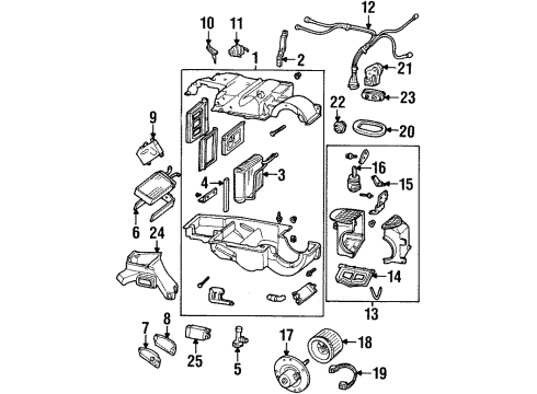 1996 Lincoln Mark VIII Air Conditioner Motor Assembly Diagram for F5LY-19E616-AA