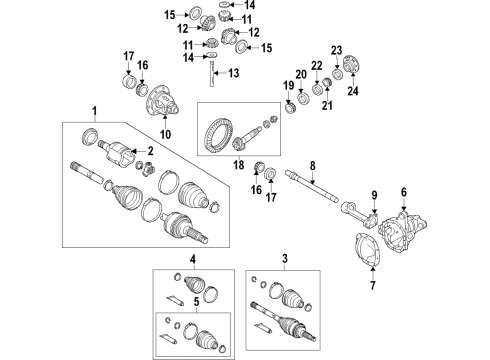 2017 Ford F-150 Front Axle, Axle Shafts & Joints, Differential, Drive Axles, Propeller Shaft Outer Joint Assembly Diagram for AL1Z-3B436-A