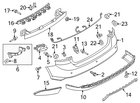 2015 Ford Focus Rear Bumper Energy Absorber Diagram for CP9Z-17754-A