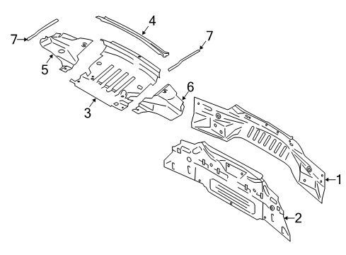 2020 Ford Mustang Rear Body Seal Strip Diagram for FR3Z-76546A02-A