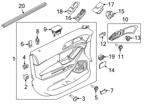 2011 Ford Explorer Power Seats Handle, Inside Diagram for EB5Z-7822600-AB