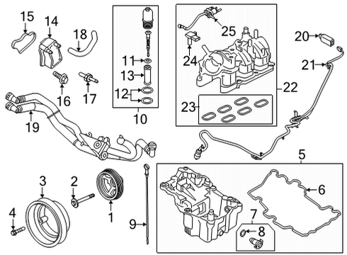 2021 Ford F-150 Intake Manifold Oil Cooler Stud Diagram for -W714963-S437
