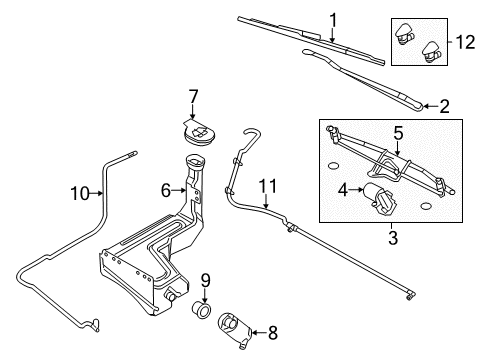 2011 Ford F-250 Super Duty Wiper & Washer Components Wiper Arm Diagram for 9C3Z-17527-B