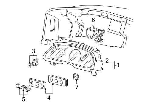2000 Ford F-250 Super Duty Switches Dash Control Unit Diagram for F81Z-19980-AA