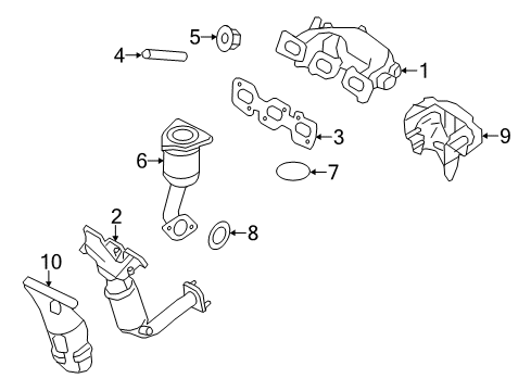 2011 Ford Fusion Exhaust Manifold Manifold Diagram for 7T4Z-9431-C