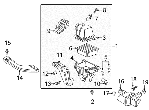 2022 Ford EcoSport Air Intake Air Cleaner Assembly Diagram for GN1Z-9600-H