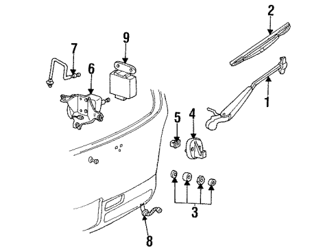 2002 Mercury Villager Wiper & Washer Components Wiper Arm Diagram for YF5Z-17526-AA