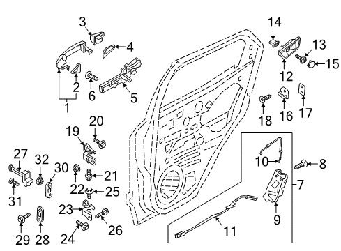 2022 Ford EcoSport Lock & Hardware Impact Bar Nut Diagram for -W709361-S441