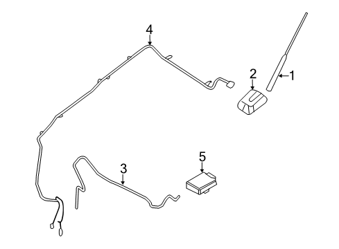 2013 Lincoln MKX Antenna & Radio Antenna Cable Diagram for BT4Z-18812-A