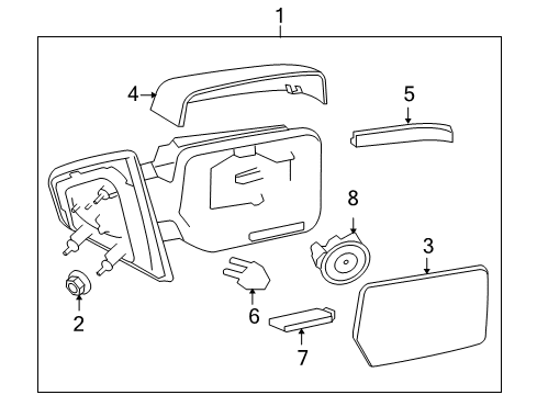 2011 Ford F-150 Mirrors Mirror Cover Diagram for 9L3Z-17D743-BAPTM