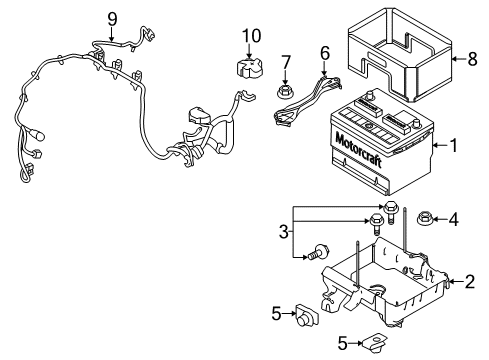 2010 Ford Taurus Battery Positive Cable Diagram for AA5Z-14300-EA