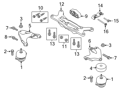 2021 Ford Mustang Manual Transmission Heat Shield Diagram for FR3Z-6C038-A