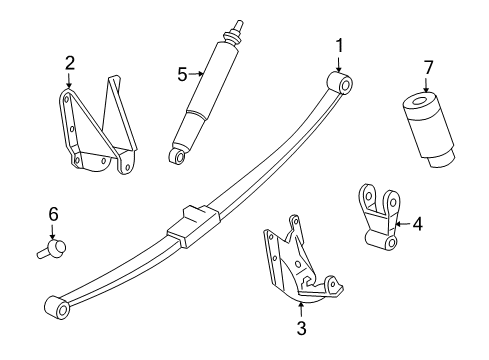 2002 Lincoln Blackwood Rear Suspension Components, Ride Control, Torque Arm Spring Diagram for 2C6Z-5580-CA