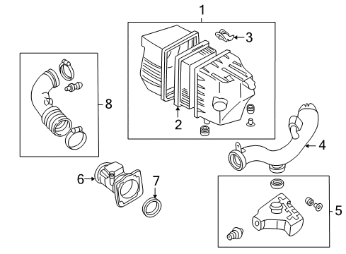 2007 Ford Escape Filters Air Cleaner Assembly Diagram for 6L8Z-9600-CA