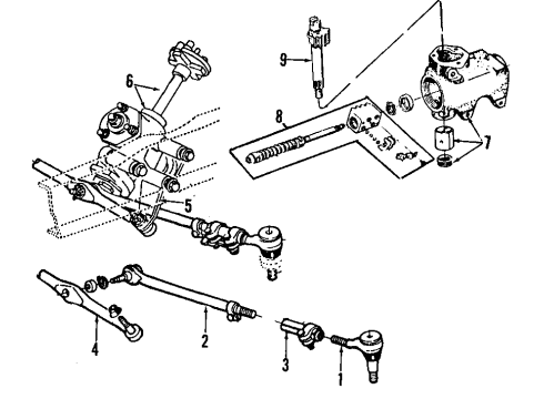 1992 Ford E-250 Econoline P/S Pump & Hoses, Steering Gear & Linkage Power Steering Pump Diagram for FOUZ-3A674-A