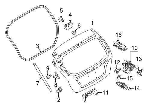 2019 Ford Fiesta Trunk Latch Diagram for BE8Z-5443150-A