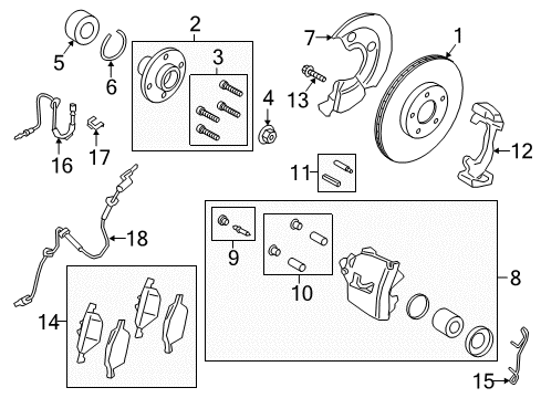 2019 Ford EcoSport Anti-Lock Brakes Caliper Bushing Kit Diagram for 88AZ-2L526-A