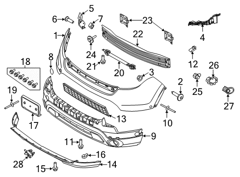 2014 Ford Police Interceptor Utility Front Bumper License Bracket Diagram for DB5Z-17A385-AA