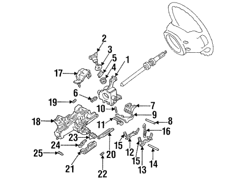 1997 Mercury Villager Upper Steering Column Ignition Cylinder Diagram for 1F5Z-11582-AA