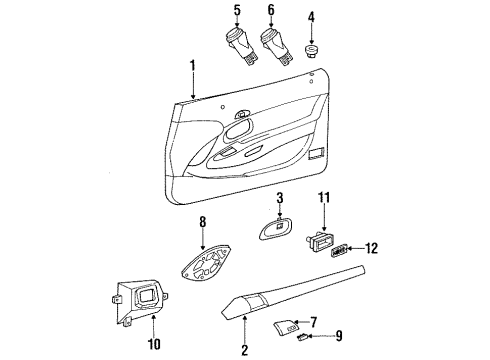 1994 Lincoln Mark VIII Interior Trim - Door Courtesy Lamp Diagram for F3LY13776A