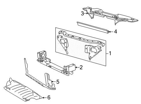 2003 Lincoln LS Radiator Support Sight Shield Diagram for 3W4Z-8C291-AA