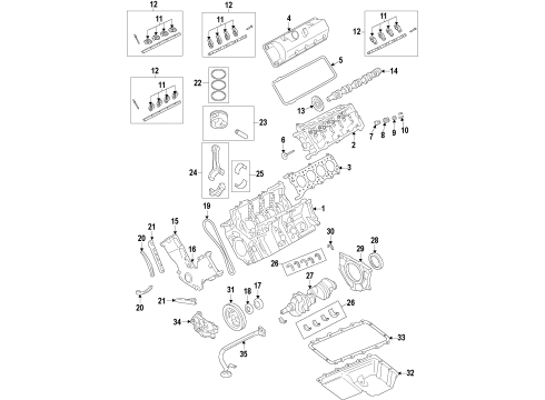 2011 Ford F-250 Super Duty Engine Parts, Mounts, Cylinder Head & Valves, Camshaft & Timing, Variable Valve Timing, Oil Cooler, Oil Pan, Oil Pump, Crankshaft & Bearings, Pistons, Rings & Bearings Mount Diagram for BC3Z-6038-A
