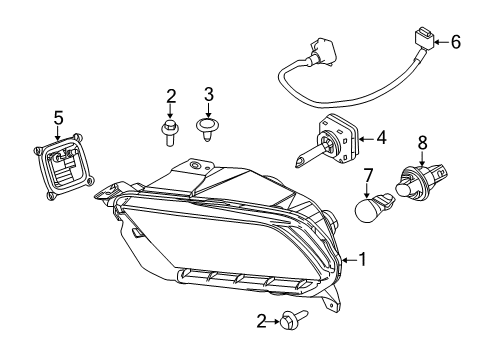 2014 Ford Mustang Headlamps Composite Assembly Diagram for DR3Z-13008-C