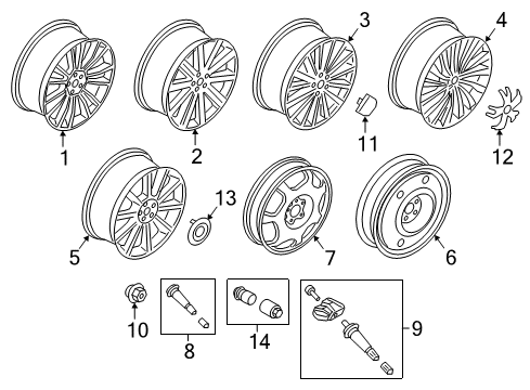 2020 Lincoln Continental Wheels Wheel, Alloy Diagram for FT4Z-1007-E
